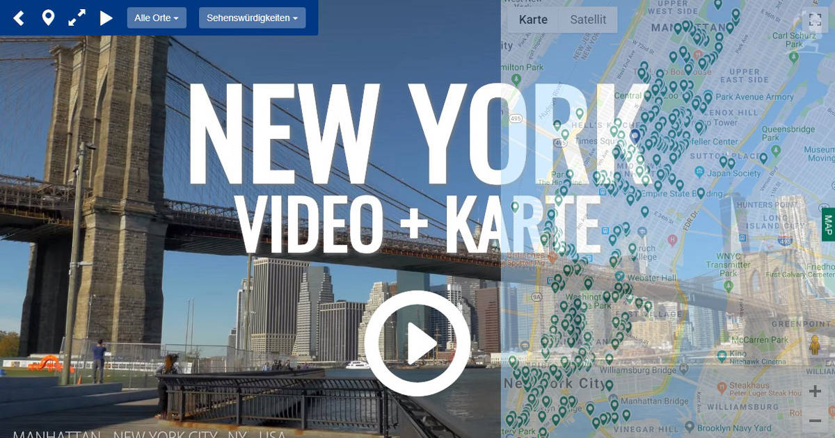 Spaziere Durch Manhattan New York Video Interaktive Karte